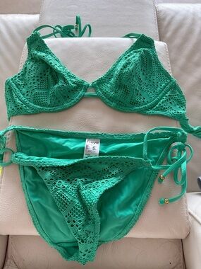 Freya Emerald Green Crochet Underwire Bikini